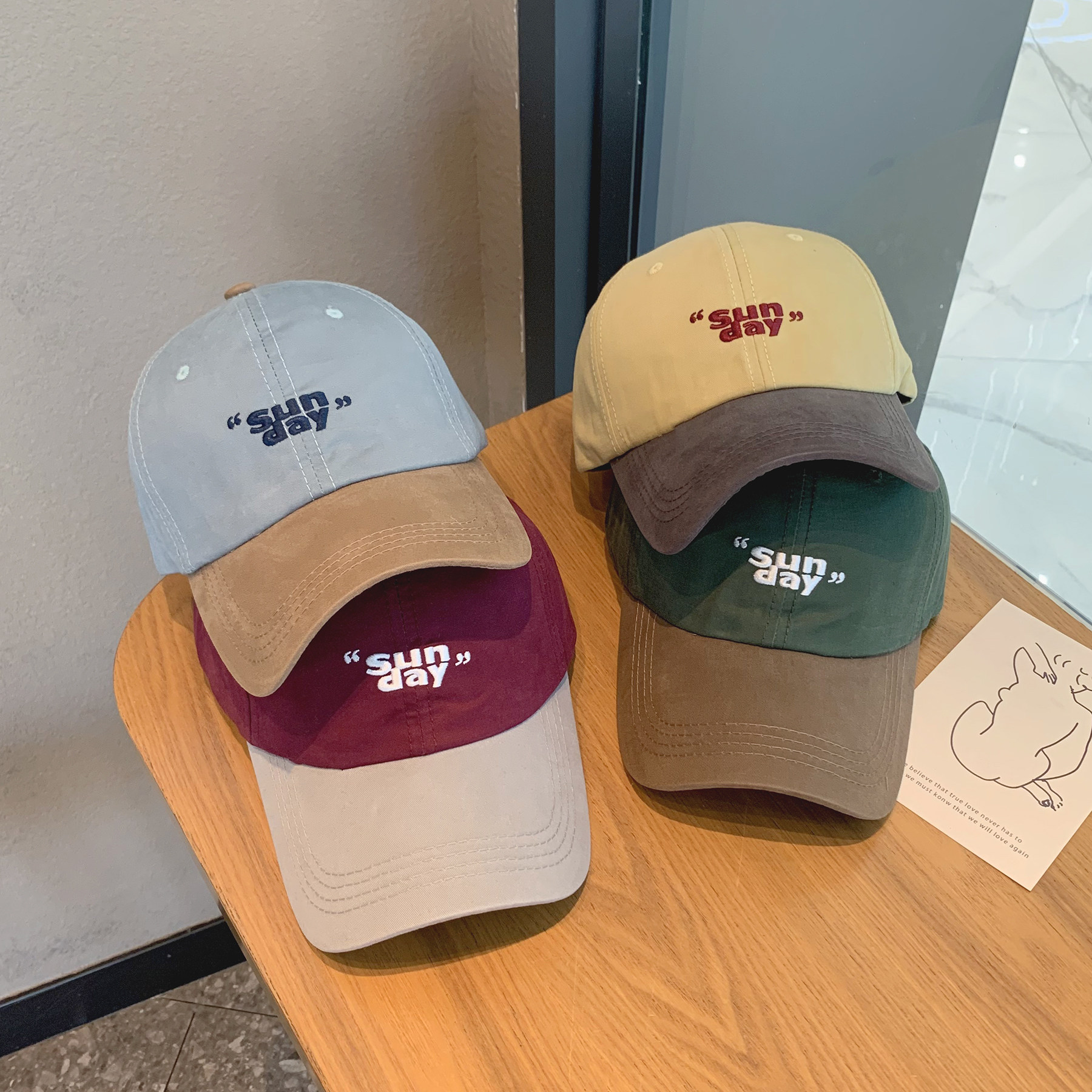 小众撞色设计鸭舌帽个性时髦韩系户外复古运动帽子软顶棒球帽男女