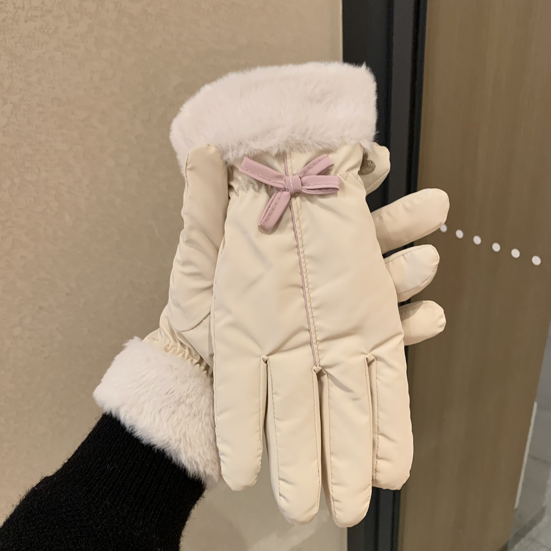 冬季加绒保暖电动车骑行手套