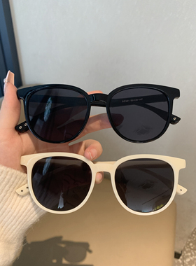 遮阳黑色圆框显脸小墨镜