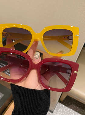 韩系新款方形大框黑色墨镜女时尚夏季遮阳方圆脸显脸小太阳眼镜潮