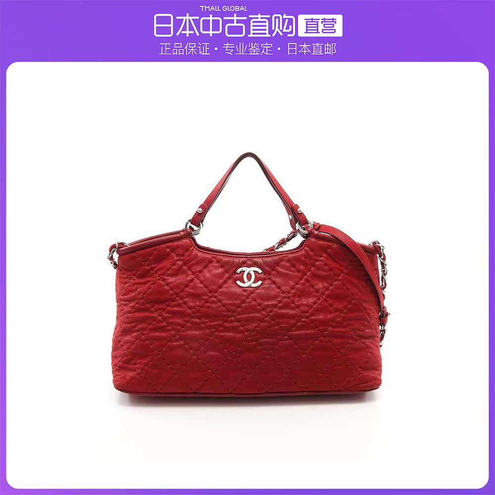 日本直邮中古CHANEL香奈儿[B]9.0新OntheRoad链条真皮肩包红两用