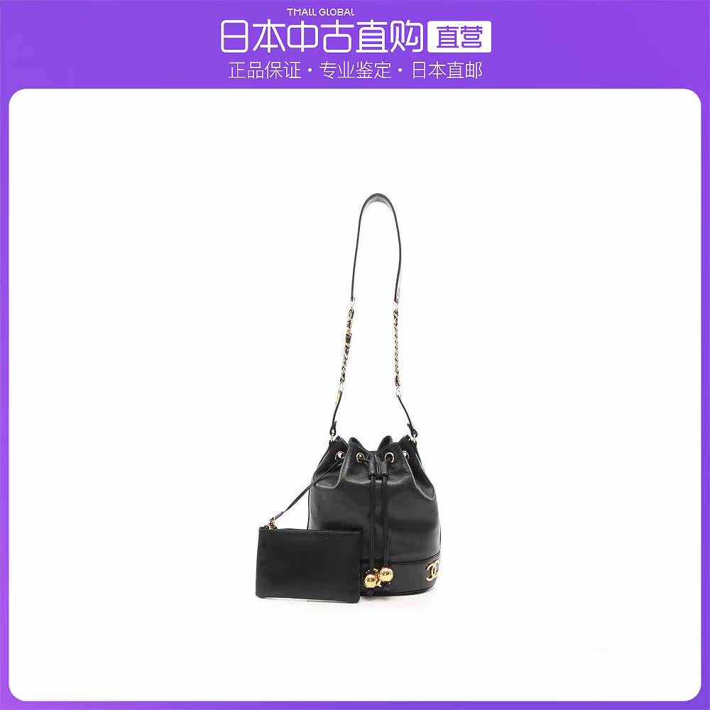日本直邮中古CHANEL香奈儿[B]9.0新三连双C标志肩包巾着包附小袋