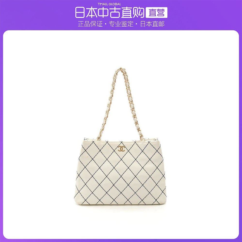 日本直邮中古CHANEL香奈儿[B]9.0新粗缝纹链条肩包