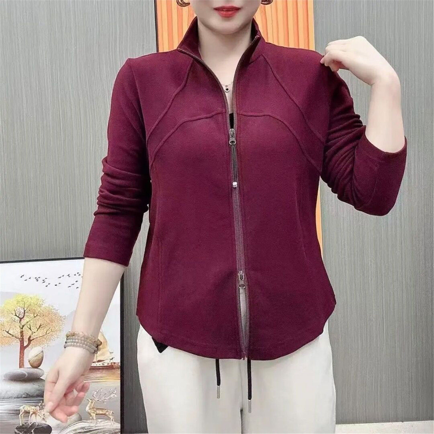 2025年新款双面德绒秋冬立领拉链开衫卫衣外套女士妈妈装休闲上衣,女装/女士精品,卫衣/绒衫,淘宝优惠券,粉丝福利购,淘宝优惠卷