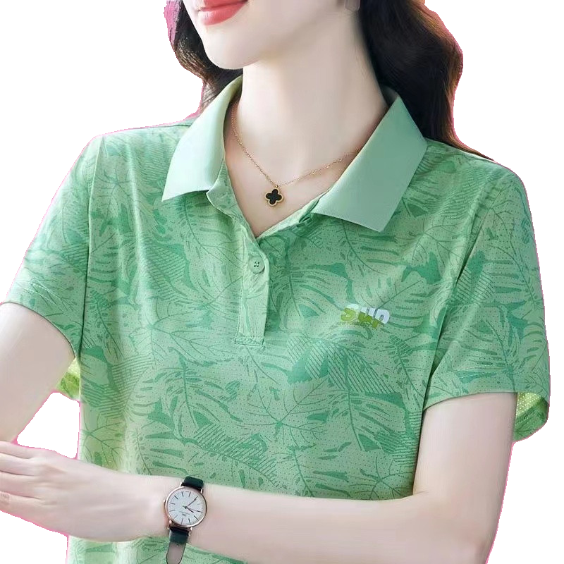 体恤夏装薄款POLO衫妈妈跑步运动