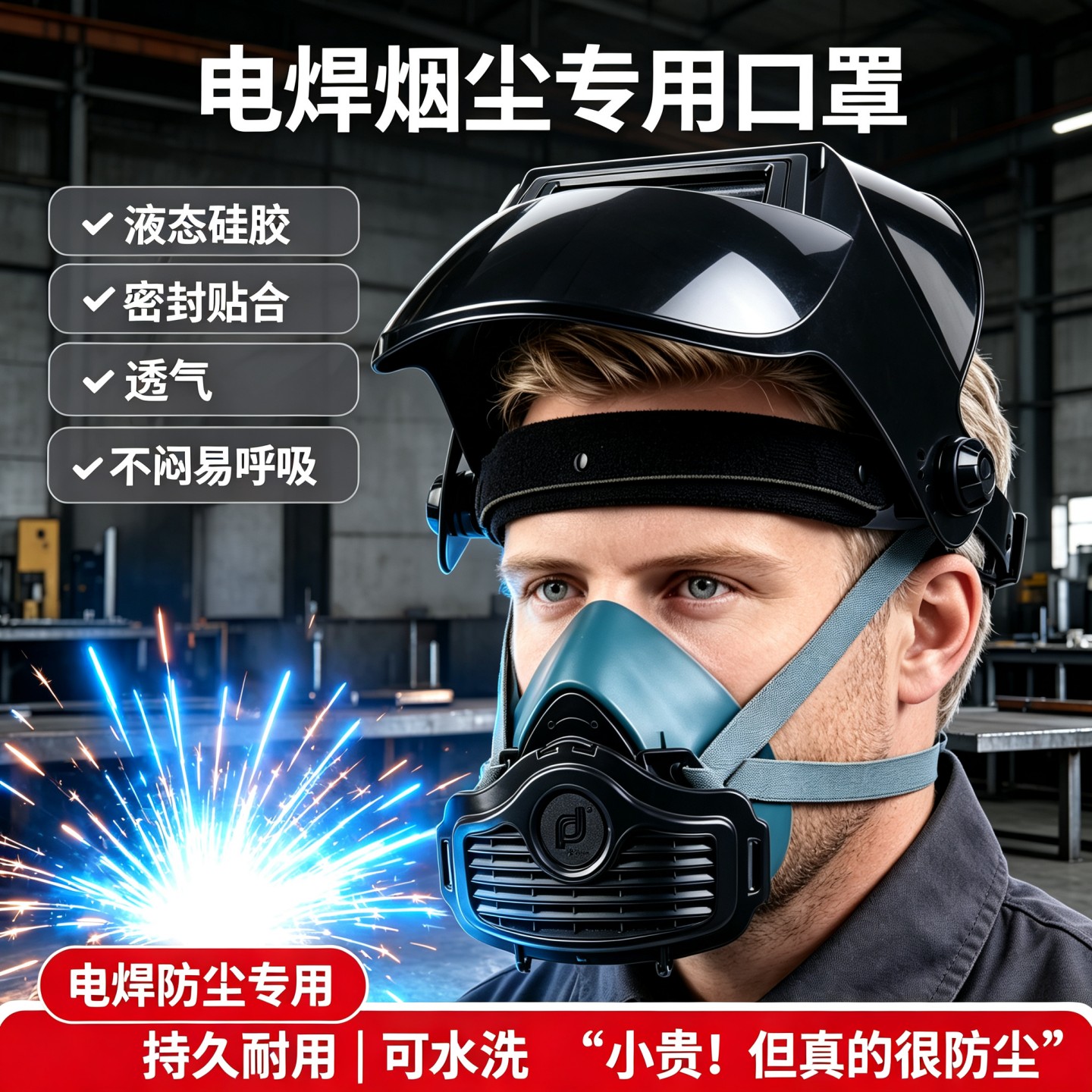 焊工专用口罩防尘粉尘透气kn95图片