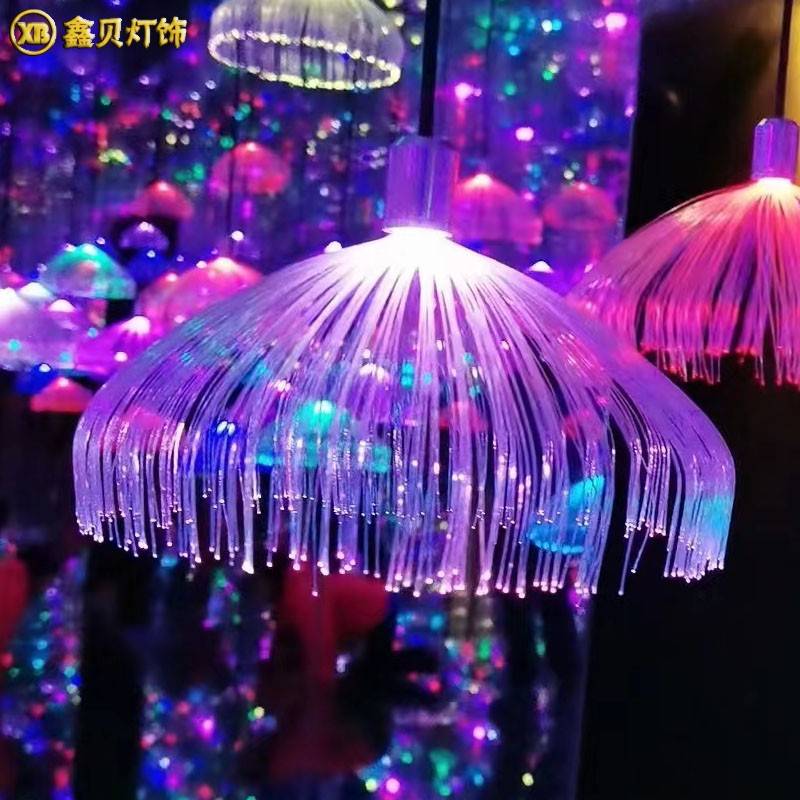 led光纤水母灯户外防水七彩变色酒吧清吧氛围装饰灯免接线景观灯