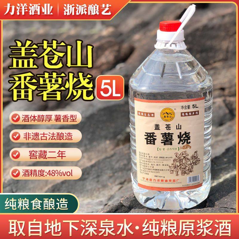 浙江力洋盖苍山番薯烧5L清香型48度地瓜烧酒纯粮食酿造原浆酒水,酒类,白酒/调香白酒,淘宝优惠券,粉丝福利购,淘宝优惠卷