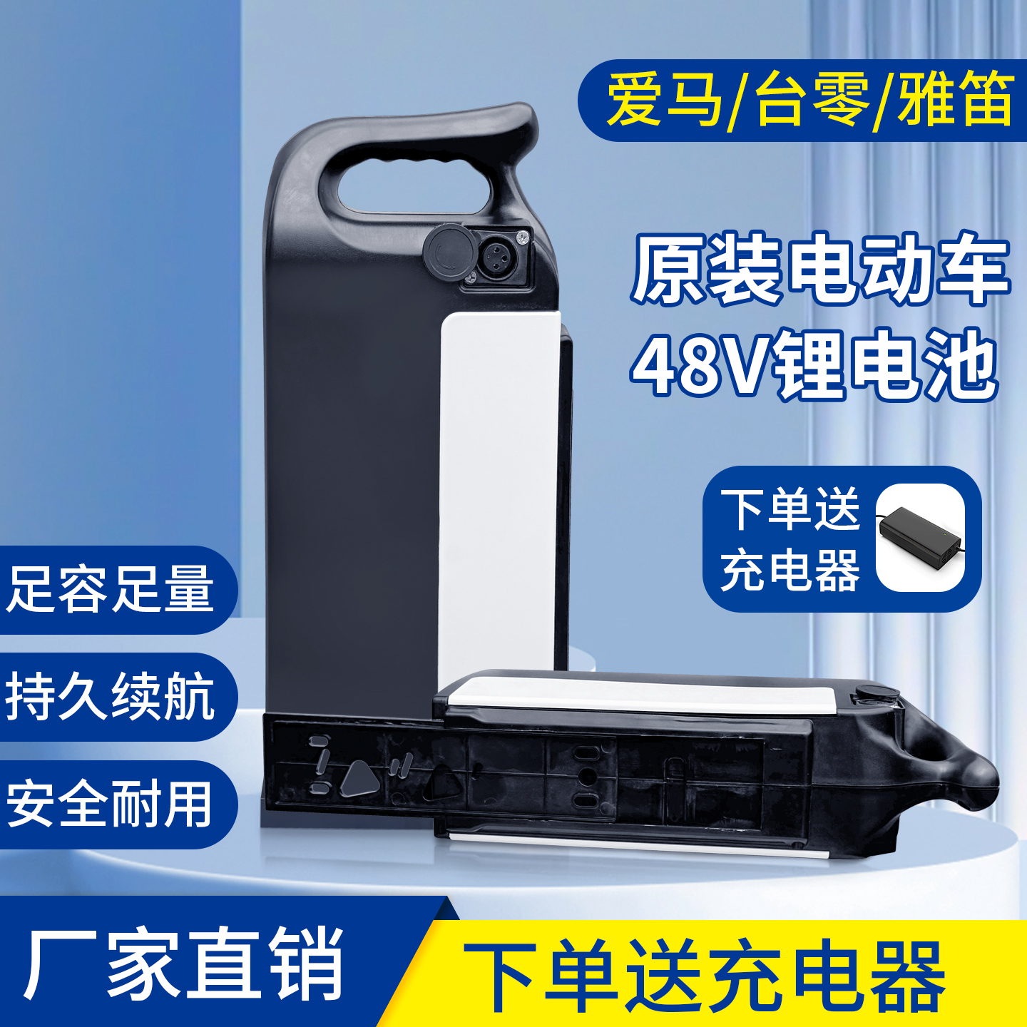 大容量48V新国标电动车锂电池