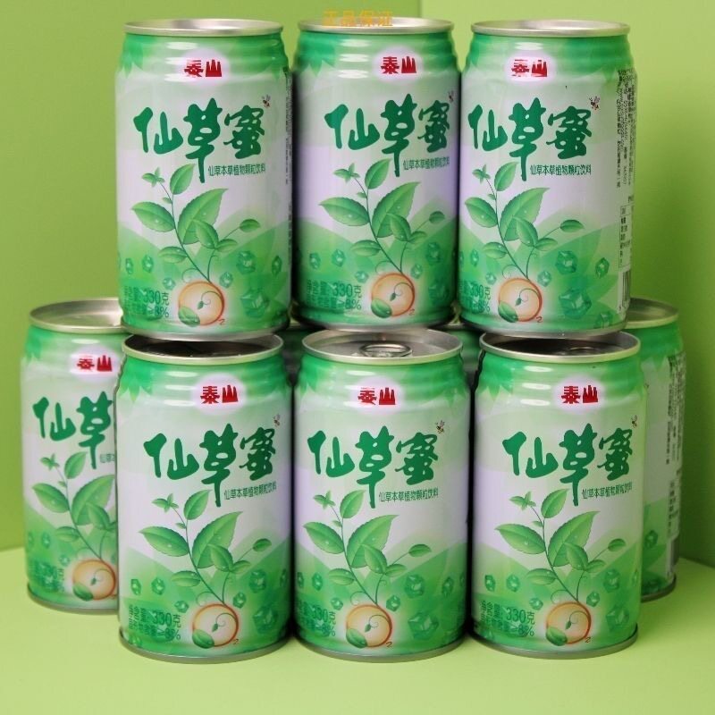 泰山仙草蜜颗粒凉茶饮料一整箱330g12罐铁罐清润新货批发图片
