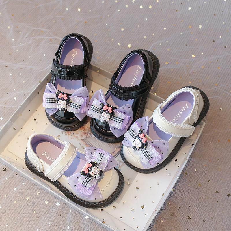 女童皮鞋库洛米公主鞋2025春季新款儿童玛丽珍鞋蝴蝶结软底单鞋潮