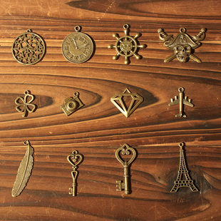 dudumi 手账本旅行笔记本日记本tn手账封面装饰 复古牛皮本装扮吊饰挂饰 创意DIY饰品金属书签挂件(分类①)