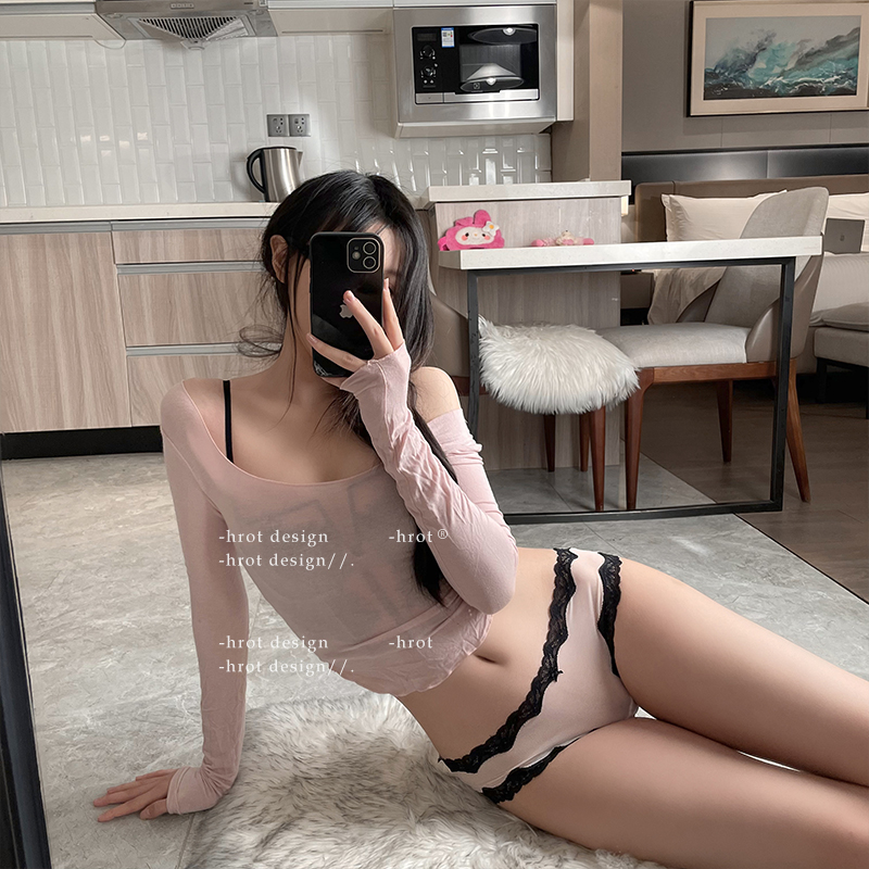 性感蕾丝撞色微透裸感内裤纯棉档