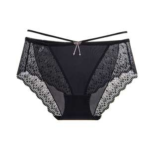 绑带小妖精！性感蕾丝纯欲内裤冰丝无痕中腰三角裤新款夏季薄款女