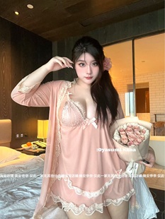 睡裙两件套睡袍 微胖纯欲度假松弛感法式 晚安奈奈 大码