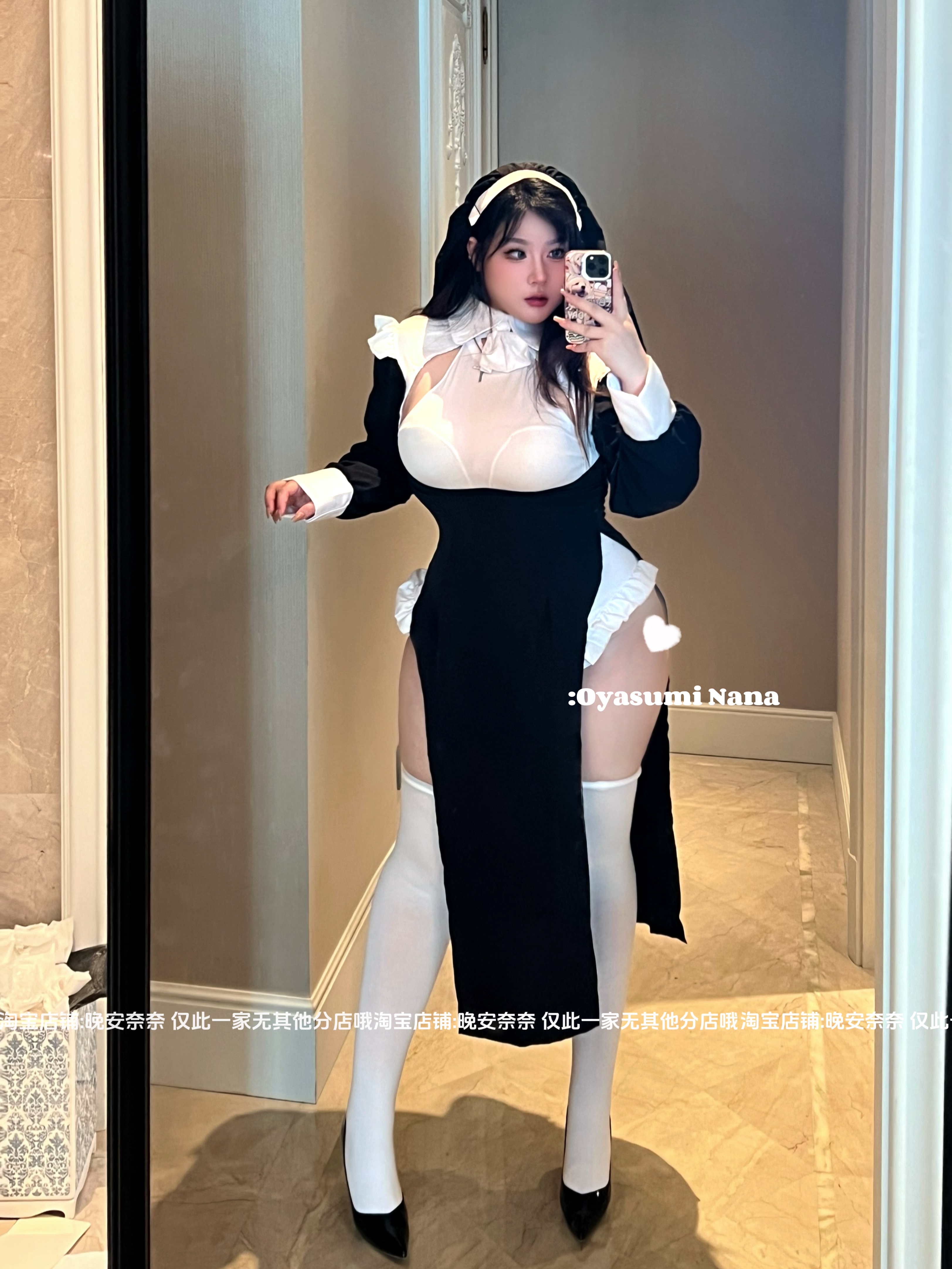 万圣节大码修女制服主播长裙