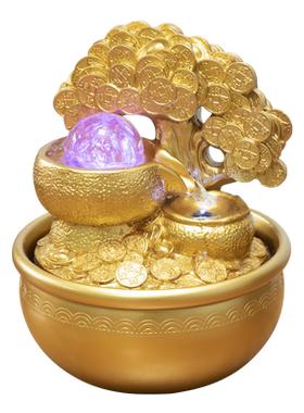 财神爷发财树桌面流水