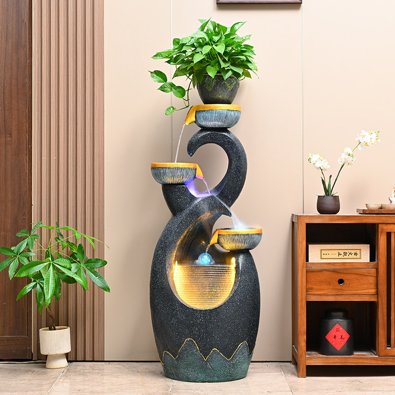 风车流水摆件循环水客厅鱼缸室内招财庭院假山水景喷泉造景风水轮