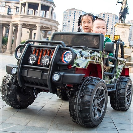 儿童超大双座车电动四驱四轮玩具汽车可坐大人小孩宝宝遥控越野车