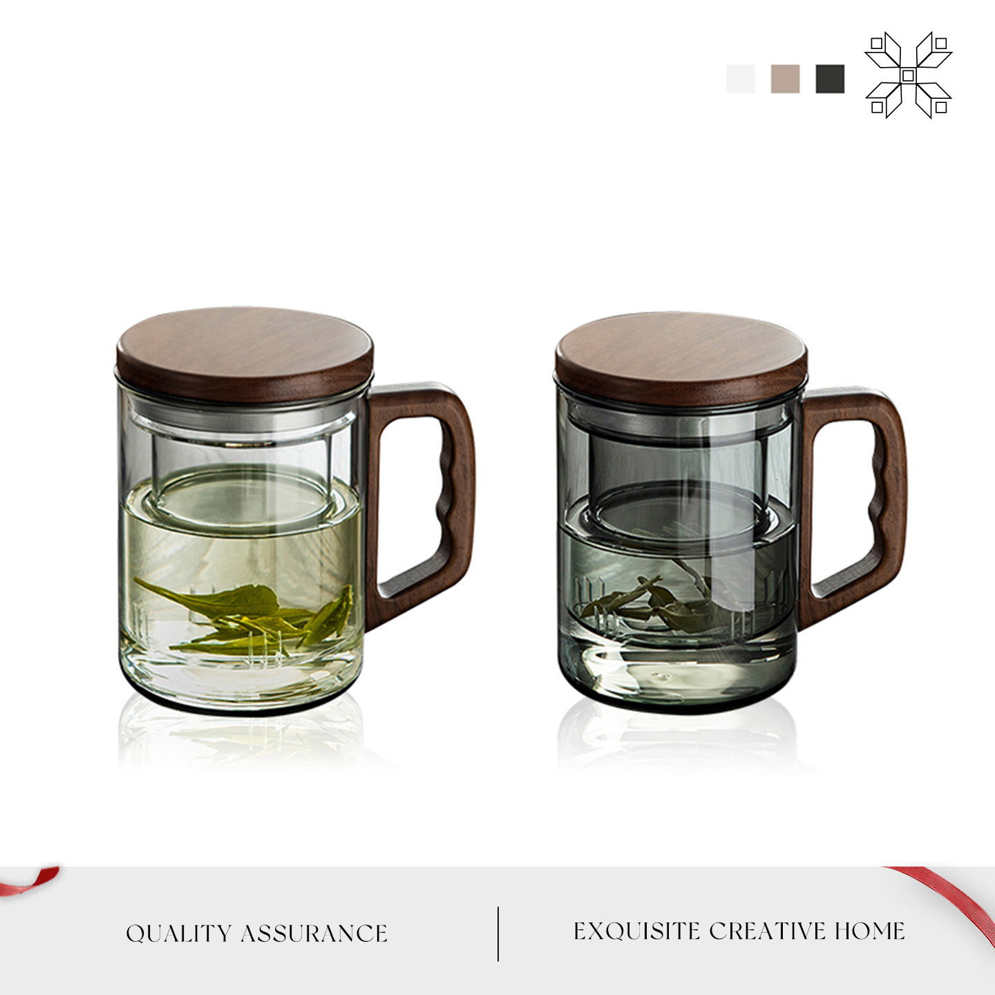 Auramoon.茶具办公室耐高温玻璃杯泡茶杯子复古茶水分离杯丨木语,餐饮具,玻璃杯,淘宝优惠券,粉丝福利购,淘宝优惠卷