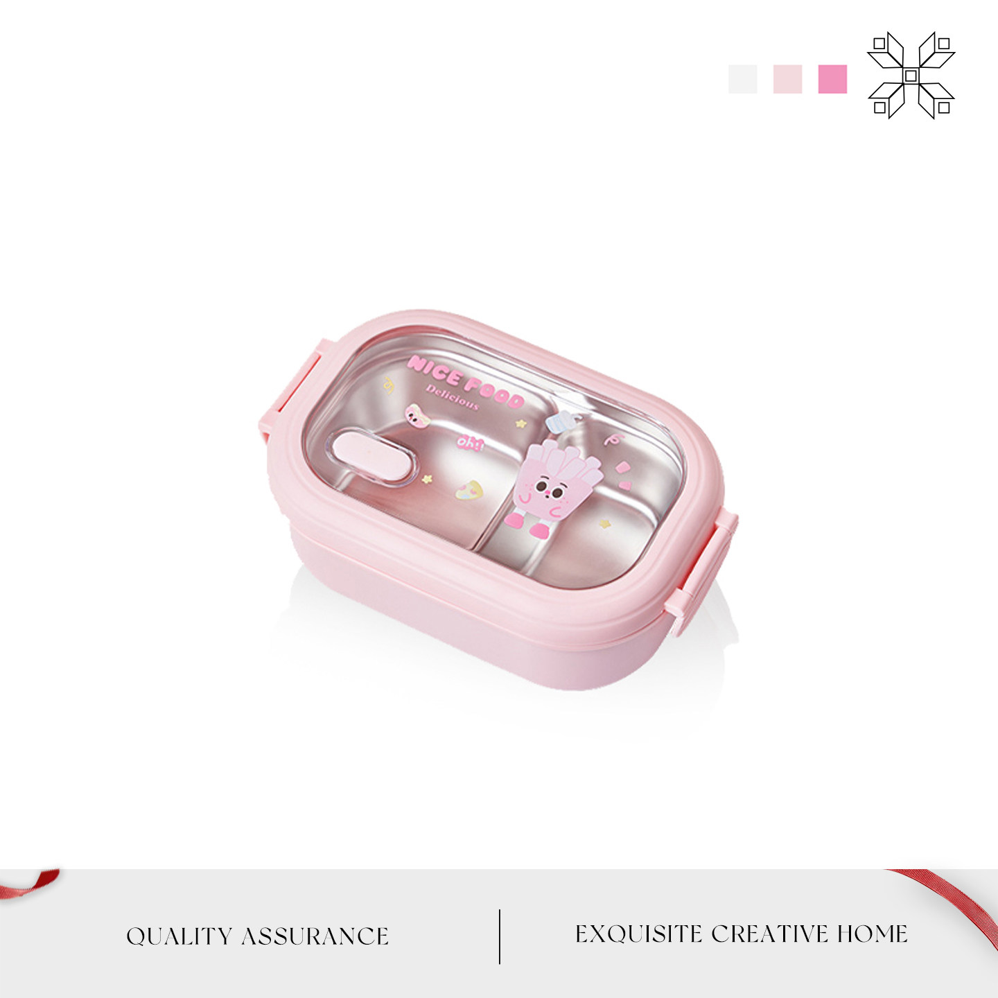 Mintrain英国饭盒不锈钢饭盒可爱高颜值薯条汉堡印花户外 | 此强