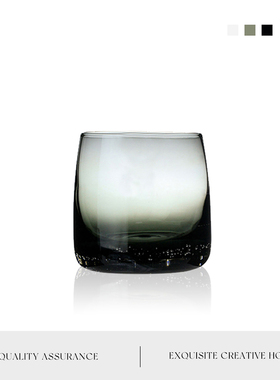 Mintrain杯具耐热玻璃杯家用威士忌杯301ml灰色洋酒对杯 | 冰岩
