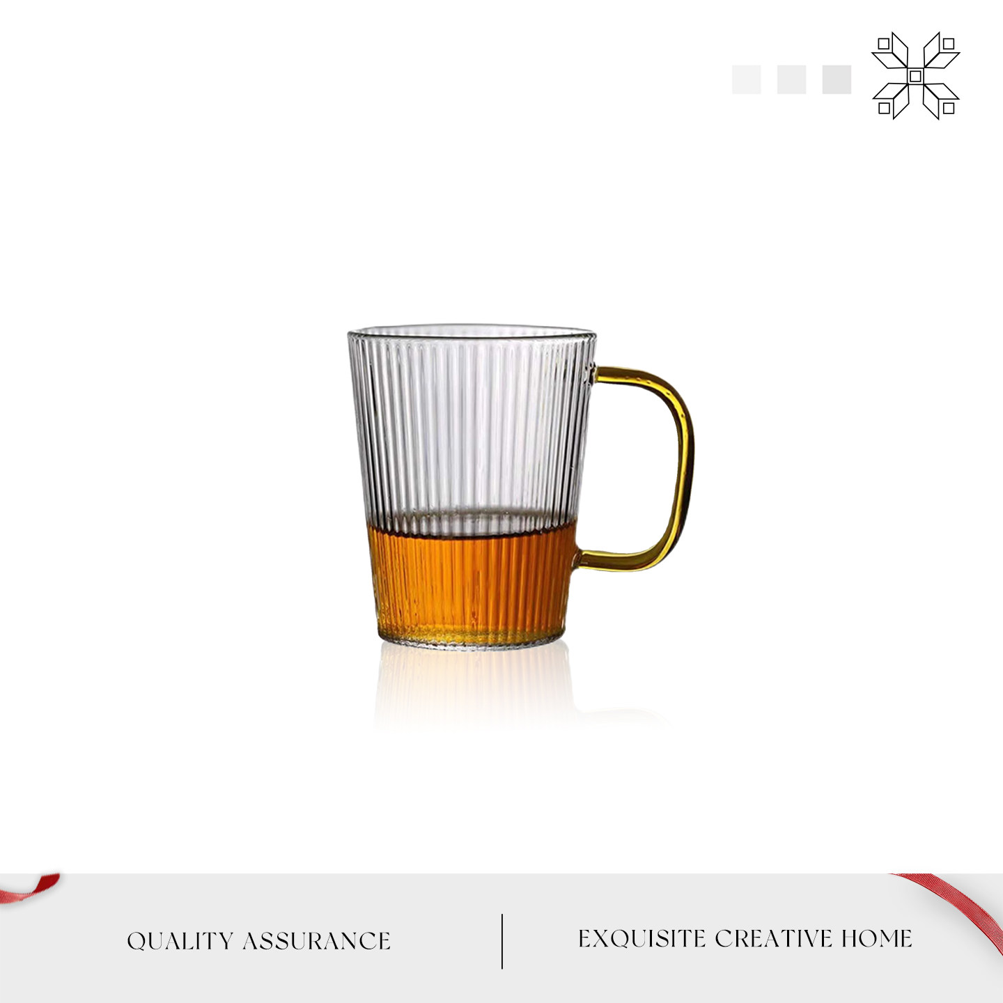 MOLALUNA竖纹泡茶耐热玻璃茶杯