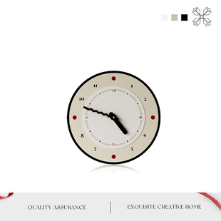MOLA.Eric.挂钟法式 里克 奶油风钟表挂钟客厅简约现代免打孔