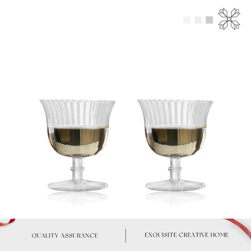Mintrain小众波纹玻璃杯香槟杯