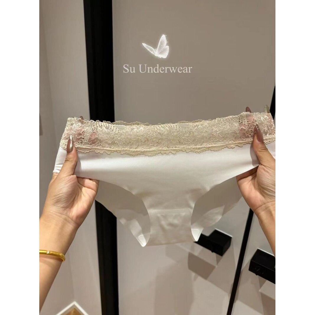 冰丝内裤女新款纯棉抗菌裆蕾丝无痕中低腰夏季少女士大码透气裤头