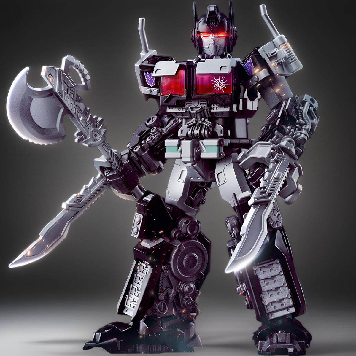 布鲁可变形金刚超越版 暗天陨 黑暗擎天柱汽车人积木人手儿童玩具