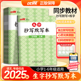 2025秋优翼生字抄写默写本小学语文一二三四五六年级上册下册123456同步教材一类字抄写练习二类字同步课本词语默写表视频学习