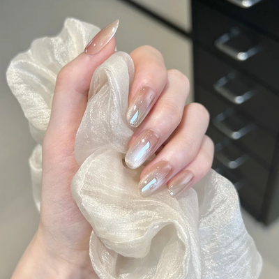 【追光】手工渐变猫眼中长穿戴甲