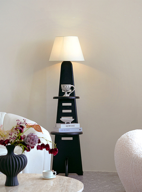 Keijo 白蜡木置物架落地灯 客厅书房法式中古沙发旁氛围感