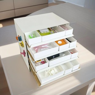 桌面信盘收纳盒分格抽屉储物盒玄关收纳神器宿舍书桌文具整理盒子