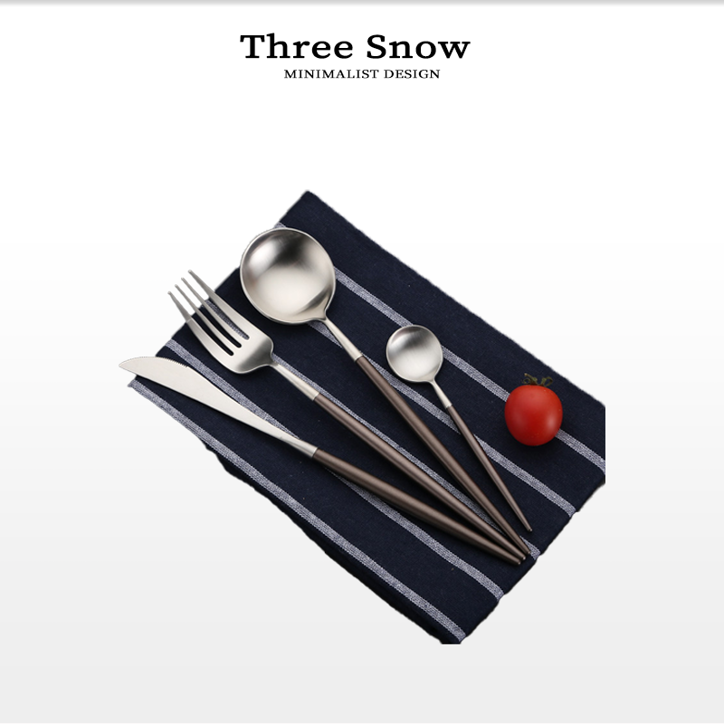 三霜2026年新款不锈钢304西餐刀叉勺四件套家用牛排刀叉餐具套装,餐饮具,西餐餐具套装,淘宝优惠券,粉丝福利购,淘宝优惠卷