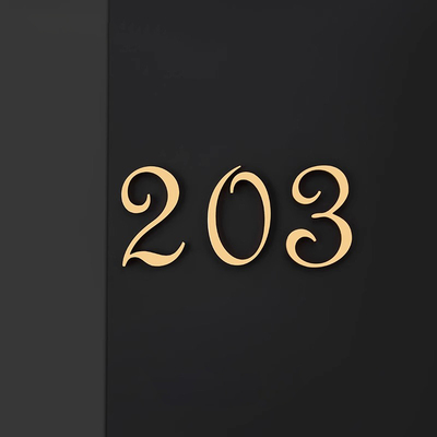 门牌号码牌北欧风创意轻奢高级感黄铜门牌号家用房间号码招牌酒店墙壁装饰指示牌复古数字号码