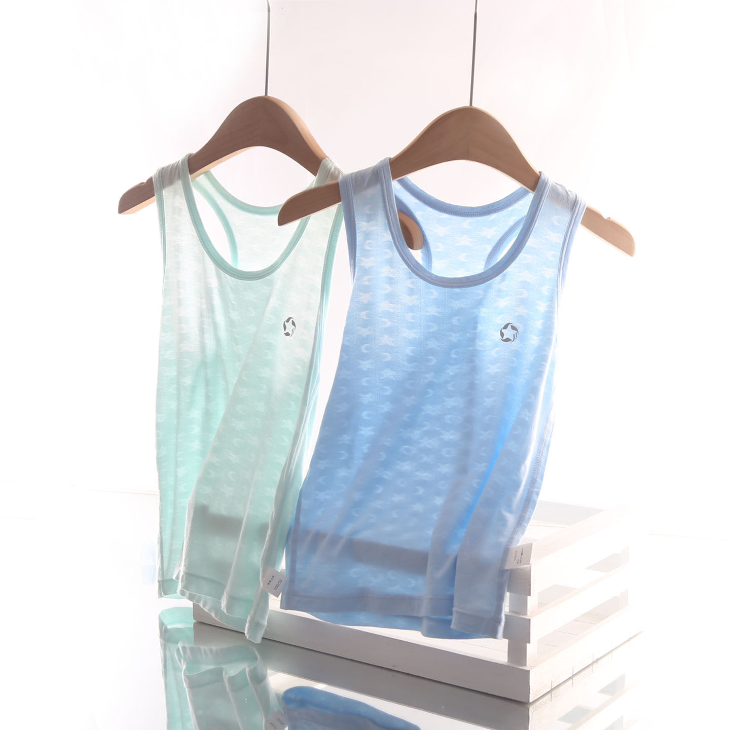 儿童超薄网眼背心工字型夏天薄款冰丝莫代尔男童无袖打底外穿a类