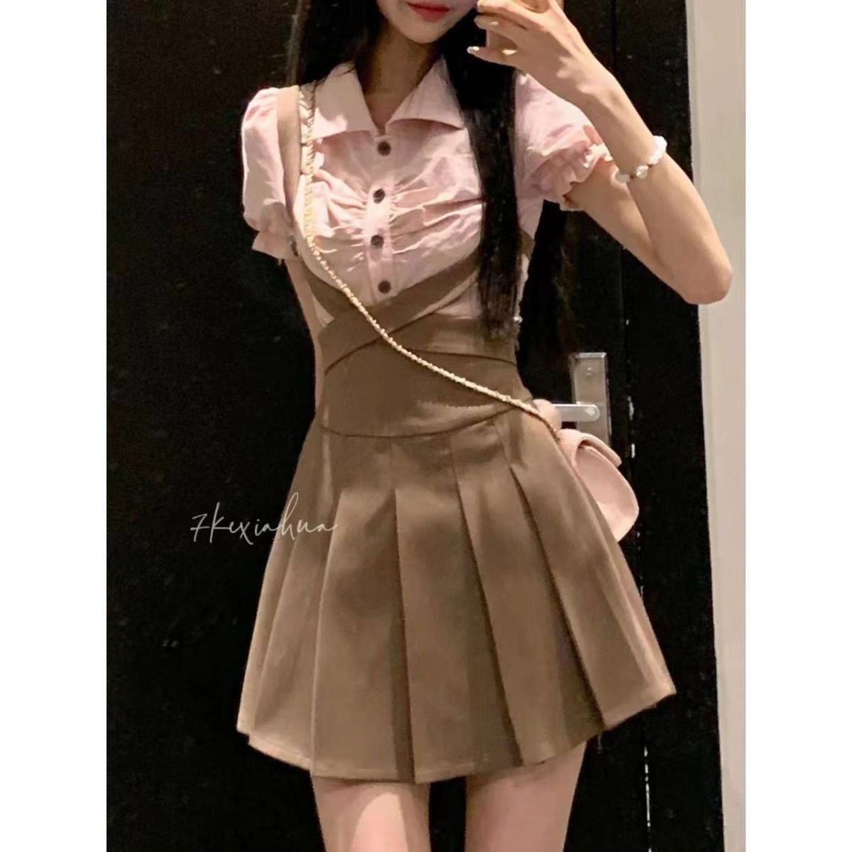 美式辣妹jk制服学院风泡