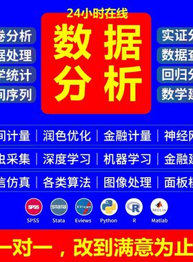 SPSS数据分析服务amos问卷eviews实证统计stata计量meta医学R代做