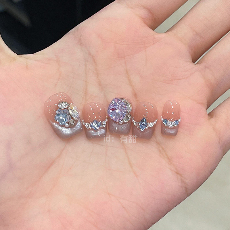 法式猫眼穿戴甲短款纯手工春夏穿戴款美甲高质量轻奢爆款指甲贴片,彩妆/香水/美妆工具,穿戴甲/甲片,淘宝优惠券,粉丝福利购,淘宝优惠卷