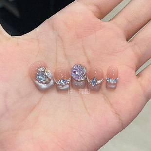 指甲贴片 法式 猫眼穿戴甲短款 纯手工春夏穿戴款 美甲高质量轻奢爆款