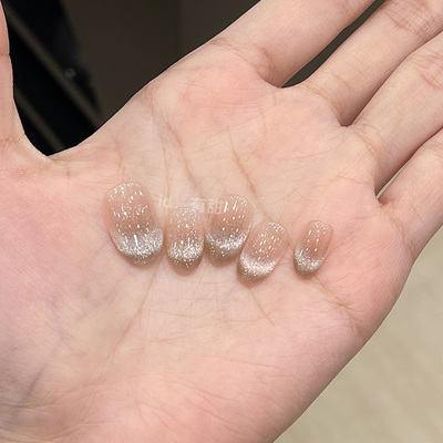 猫眼穿戴美甲中短款春夏高级感纯手工穿戴美甲2025新年款指甲贴片