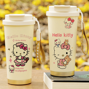 堤提猫凯蒂猫学生保温杯女孩水杯子凯迪猫吉蒂猫吸管杯子2025新款
