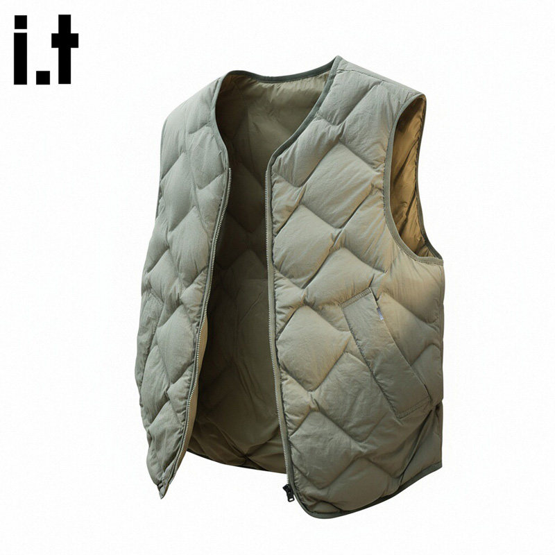 it FIVE CM菱格绗缝羽绒马甲男款外穿冬季轻薄保暖鸭绒坎肩背心女,男装,羽绒马甲,淘宝优惠券,粉丝福利购,淘宝优惠卷