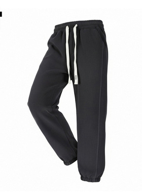 it FIVE CM加绒裤子男冬季新款宽松休闲长裤防风保暖加厚束脚男裤