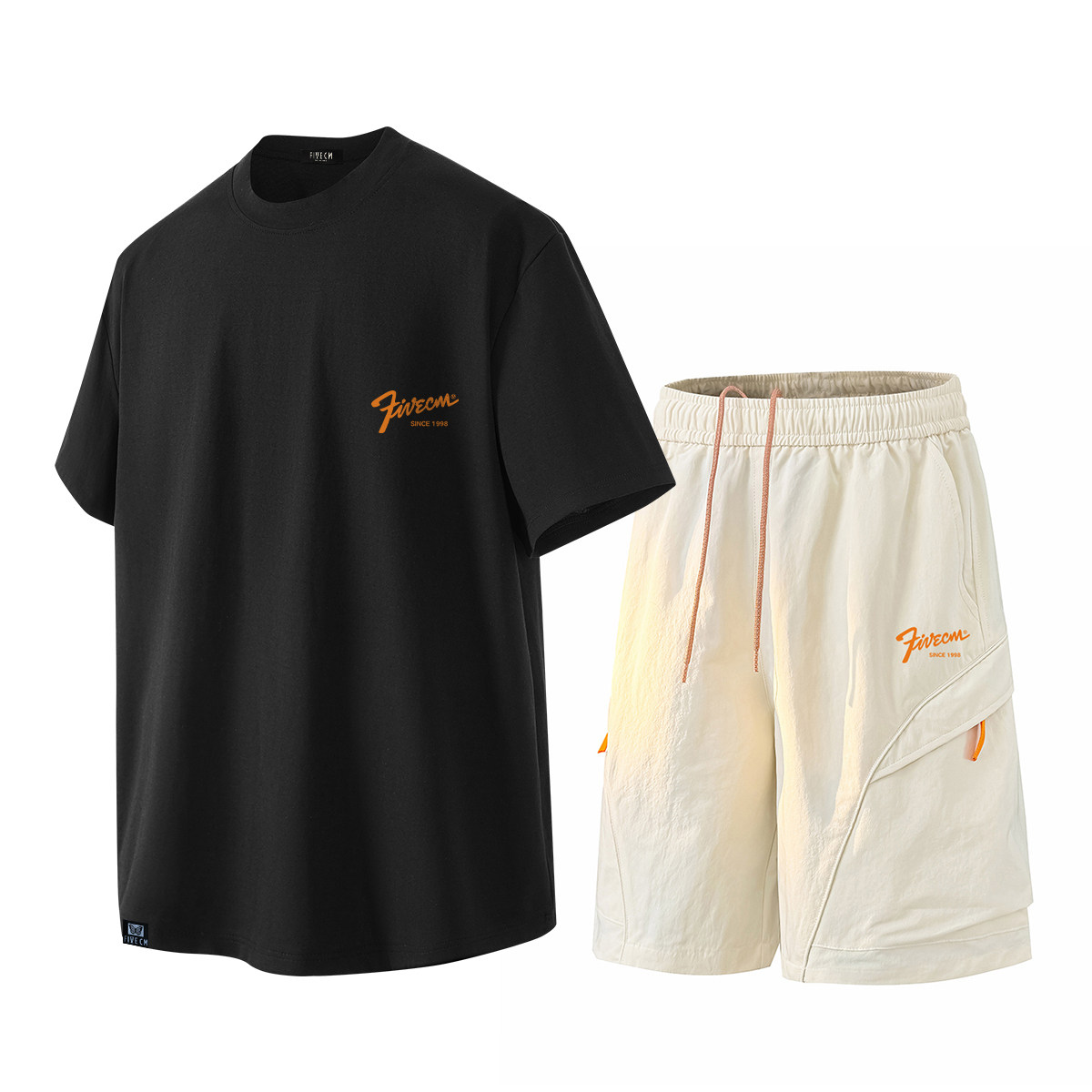 it FIVE CM短袖t恤短裤男夏季休闲运动套装男装一套搭配两件套潮