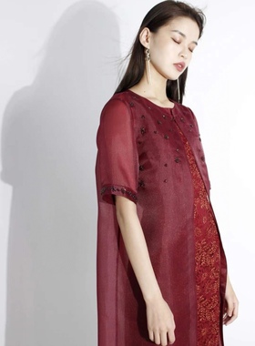 歌家女装  红色两件套连衣裙 EWF201Y02100