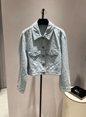 歌L思    23年全标大货  蓝色双e老花外套  EWW341N00300