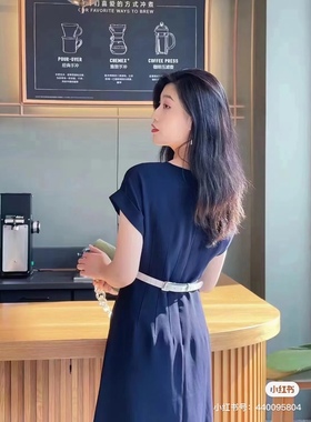 歌L思   21年全标   藏蓝色连衣裙 EWF322Y00600